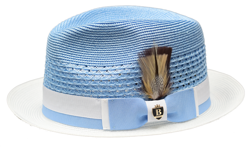 Belvedere Collection Hat Bruno Capelo Light Blue/White Medium 