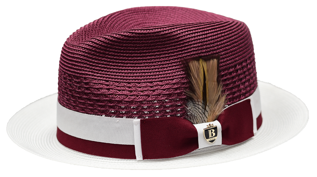Belvedere Collection Hat Bruno Capelo Burgundy/White Medium