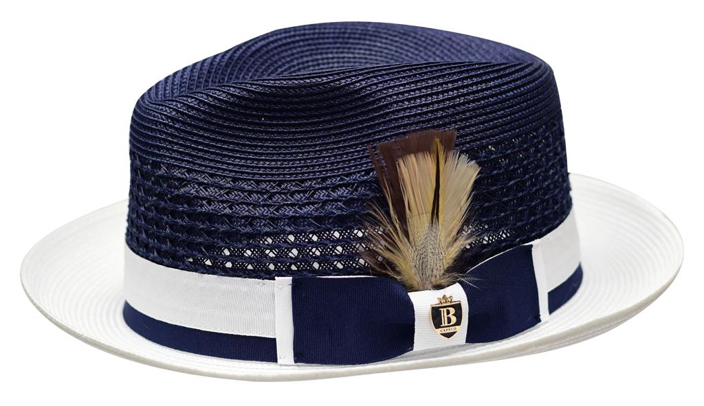 Belvedere Collection Hat Bruno Capelo Navy Blue/White Large 