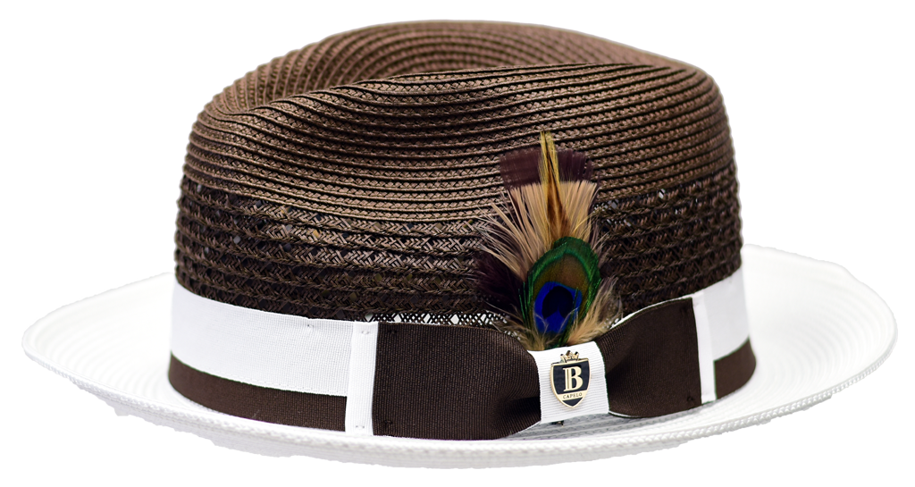 Belvedere Collection Hat Bruno Capelo Dark Brown/White Medium