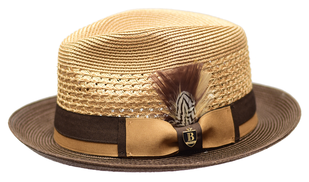 Belvedere Collection Hat Bruno Capelo Tan/Dark Brown Large 