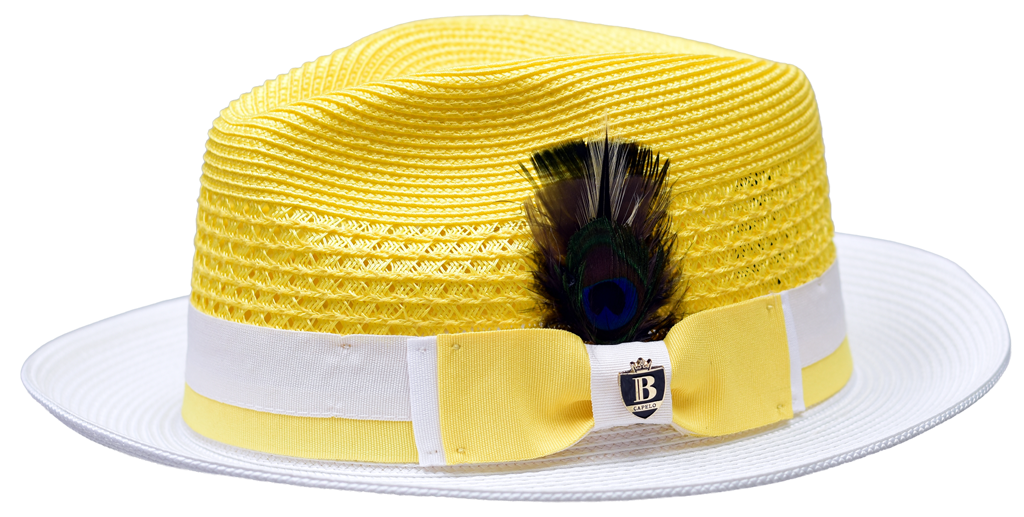 Belvedere Collection Hat Bruno Capelo Soft Yellow/White Medium
