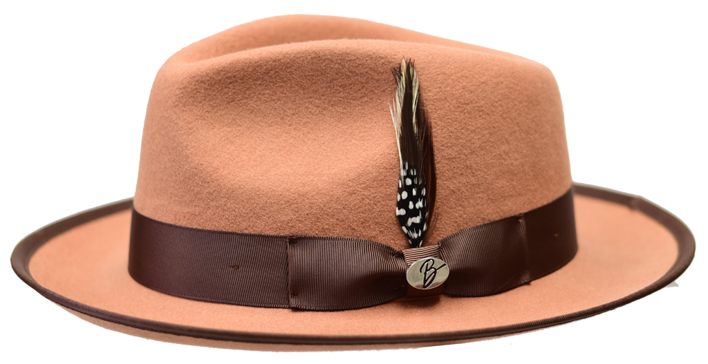 Brooks Collection Hat Bruno Capelo Camel/Dark Brown Medium 