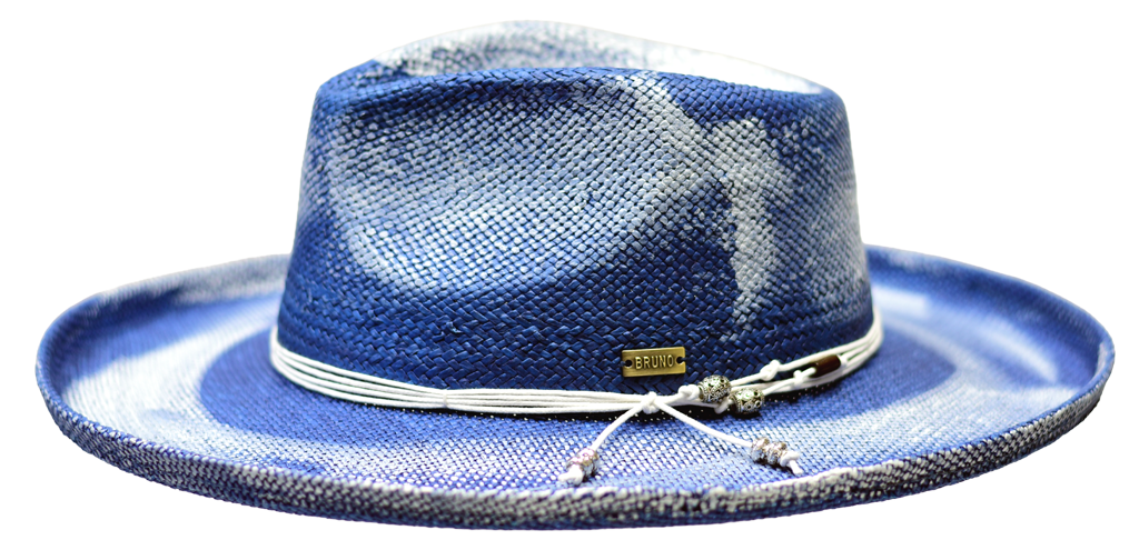 Bourbon Collection Hat Bruno Capelo Royal Blue/White Medium
