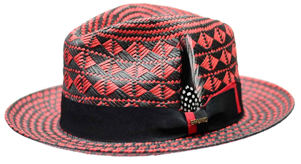 Belize (Panama) Collection Hat Bruno Capelo Black/Red Medium