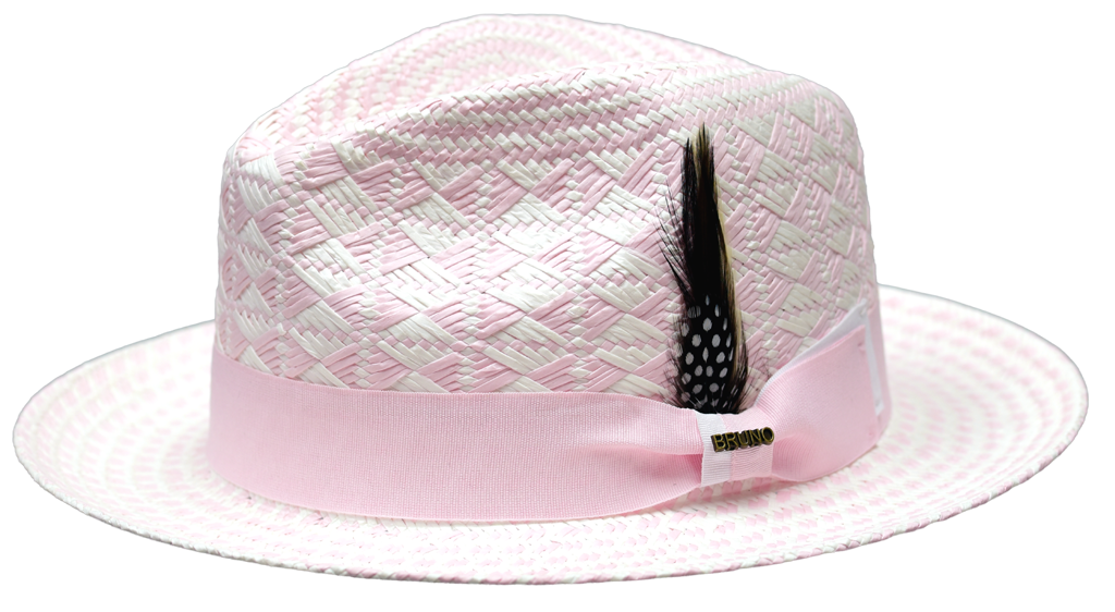 Belize (Panama) Collection Hat Bruno Capelo White/Pink Medium