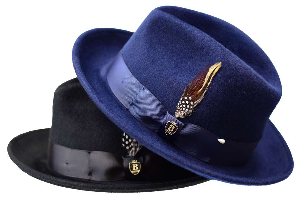 Bruno Capelo Winter White Fedora Hat for Men Designer ZA405