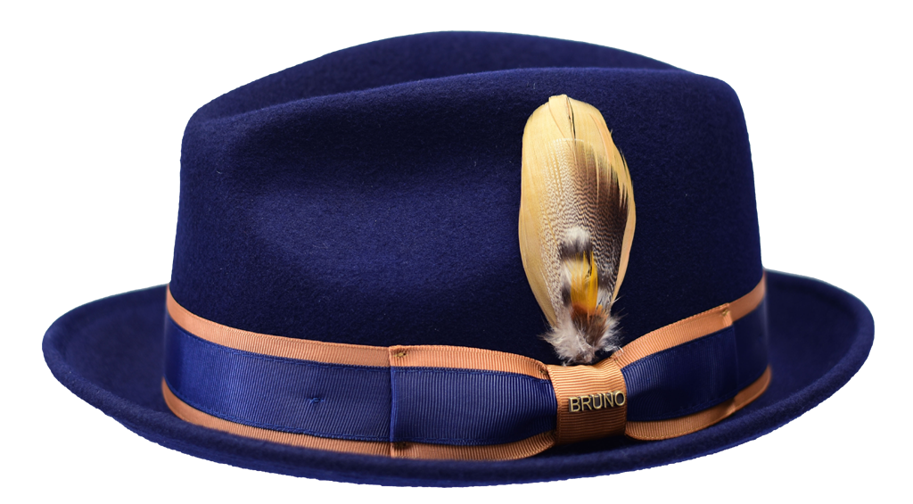 Casablanca Collection Hat Bruno Capelo Navy Blue/Cognac Medium 