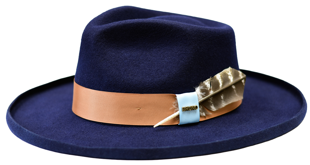 Diplomat Collection Hat Bruno Capelo  Navy Blue/Camel/Light Blue Medium 