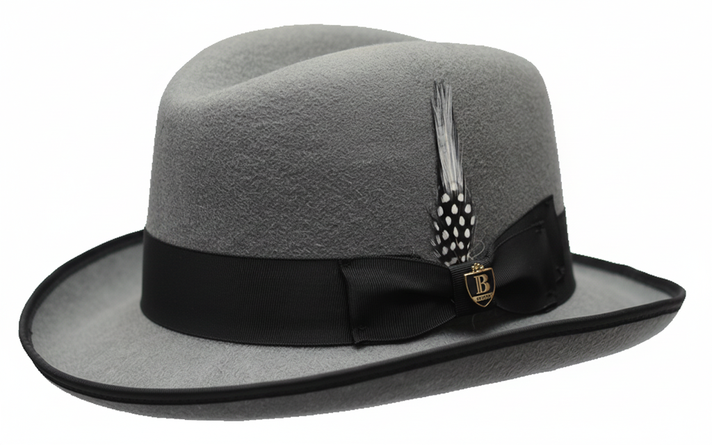Godfather (Homburg) Collection Hat Bruno Capelo Heater Grey/Black Medium