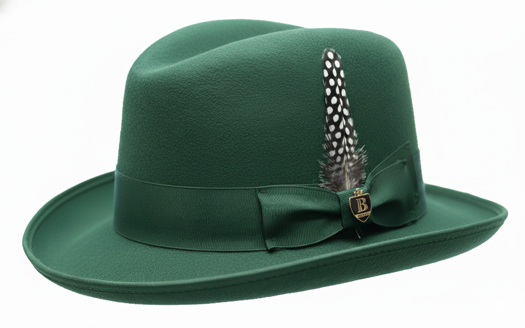 Godfather (Homburg) Collection Hat Bruno Capelo Emerald Green Medium