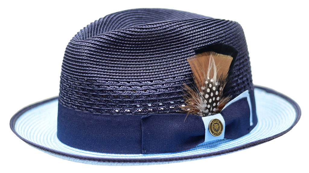 Havana Collection Hat Bruno Capelo Navy Blue/Light Blue Medium 