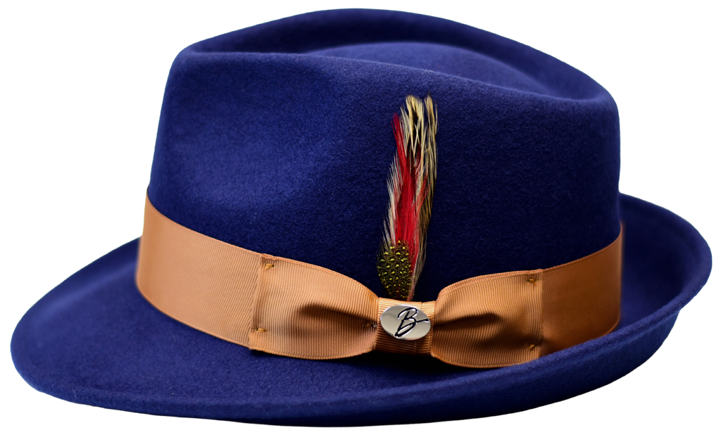 Hudson Collection Hat Bruno Capelo Navy Blue/Camel Medium