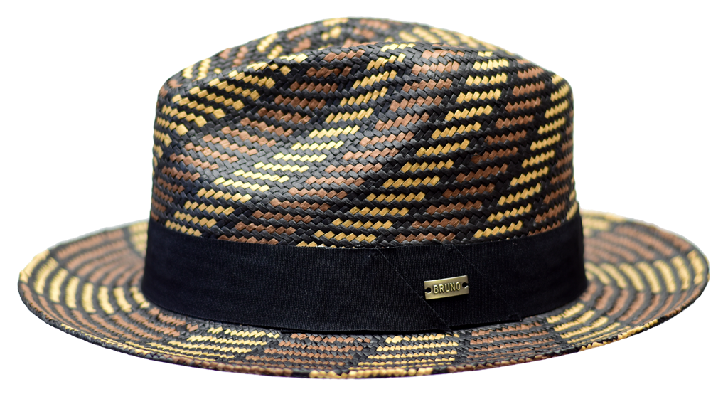 Inkwell Collection Hat Bruno Capelo Natural/Brown/Black Medium 