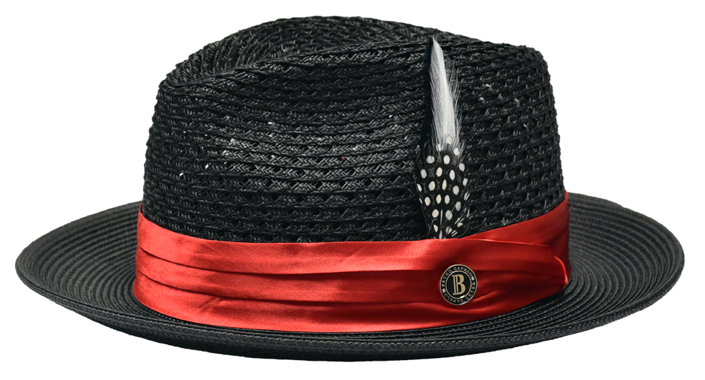 Julian Collection Hat Bruno Capelo Black/Red Medium 