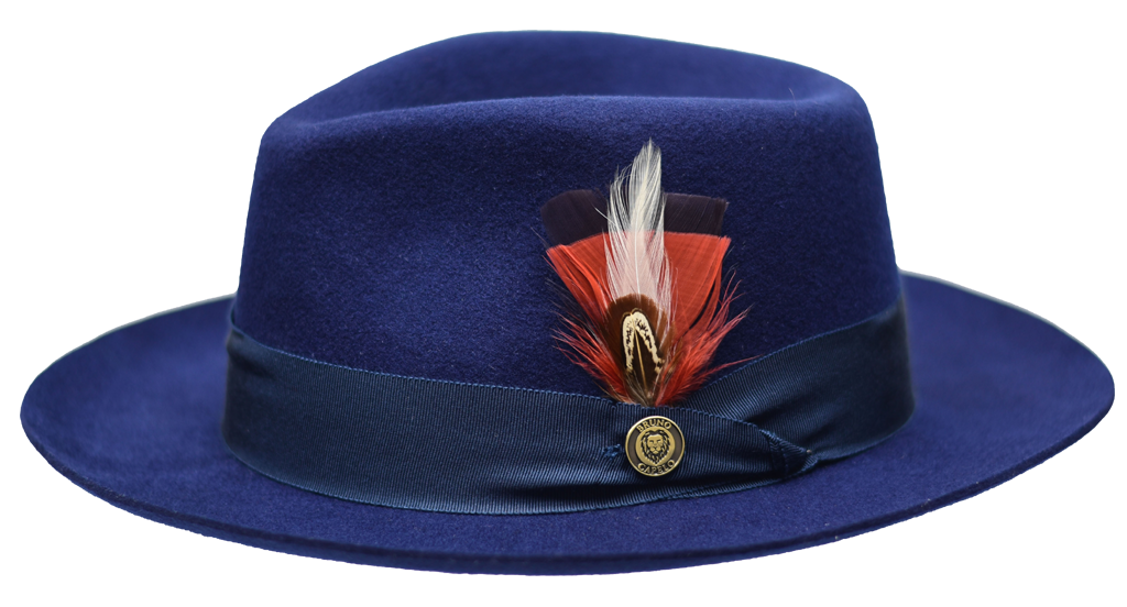 Milan Collection Hat Bruno Capelo Navy Blue Small 