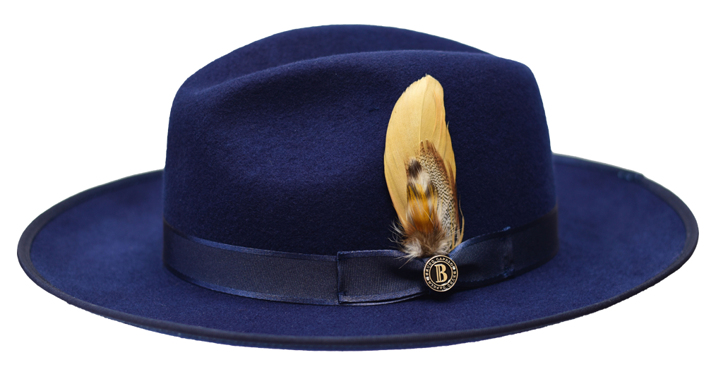 Melrose Collection Hat Bruno Capelo Navy Blue Medium 
