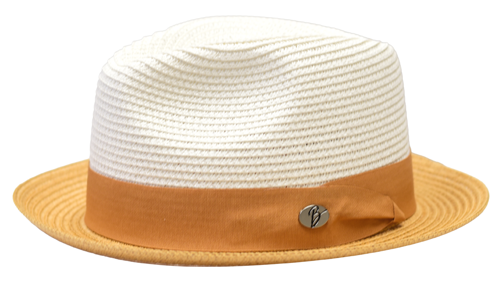 Marcello Collection Hat Bruno Capelo White/Cognac Brown Medium