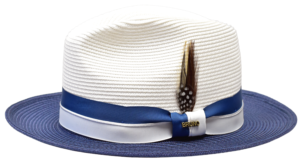 Maywood Collection Hat Bruno Capelo White/Denim Blue Medium