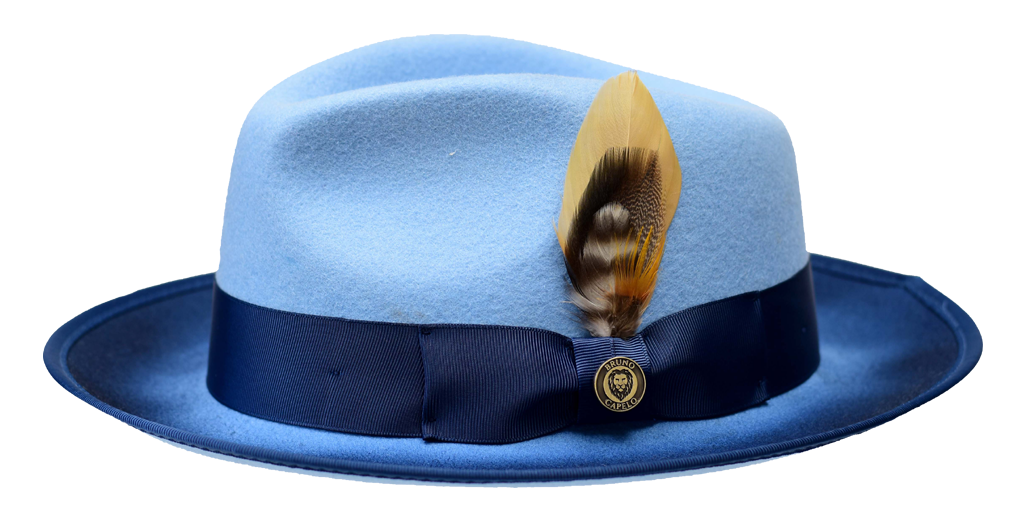New Yorker Collection Hat Bruno Capelo Light Blue/Navy Blue Medium 