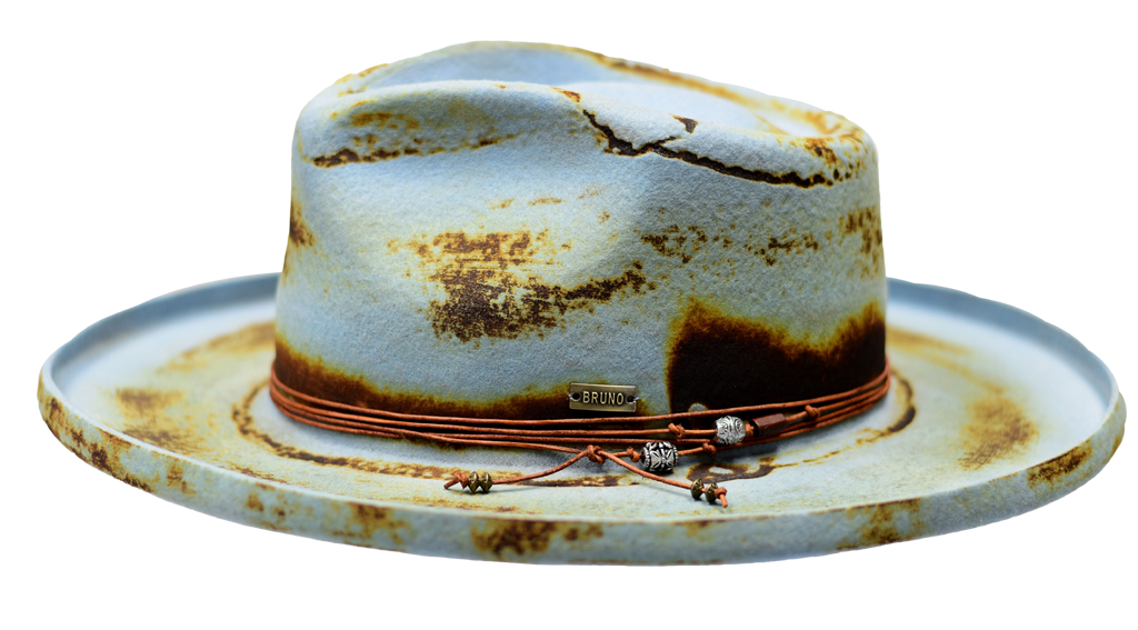 Orleans Collection Hat Bruno Capelo Light Blue/Brown Medium 