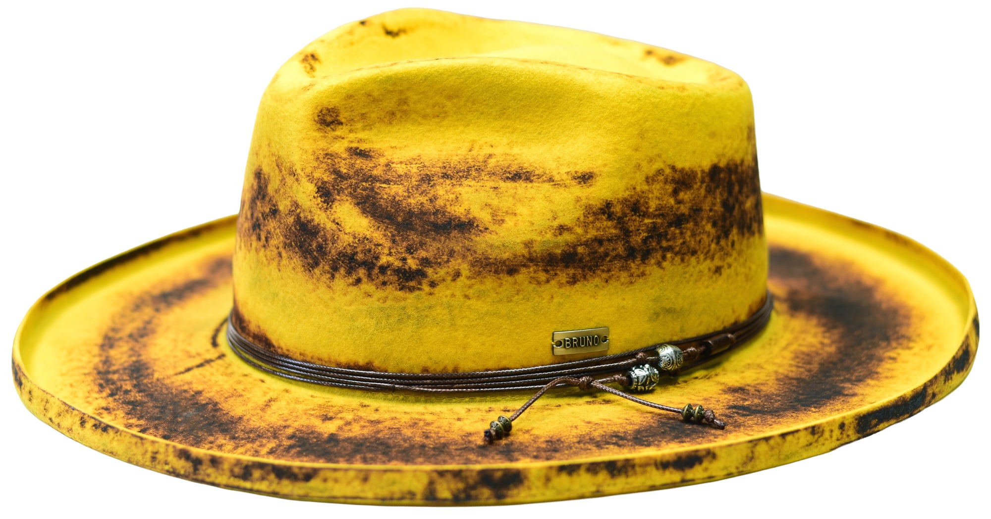 Orleans Collection Hat Bruno Capelo Yellow/Brown Medium