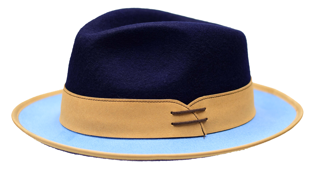Outcast Collection Hat Bruno Capelo Navy Blue/Light Blue/Camel Medium 