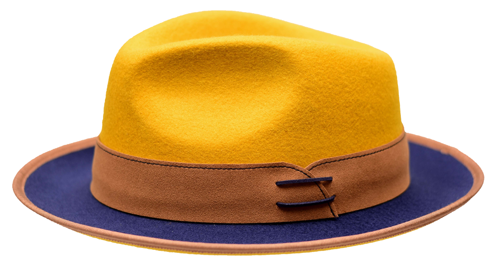 Outcast Collection Hat Bruno Capelo Mustard/Navy/Cognac Large 