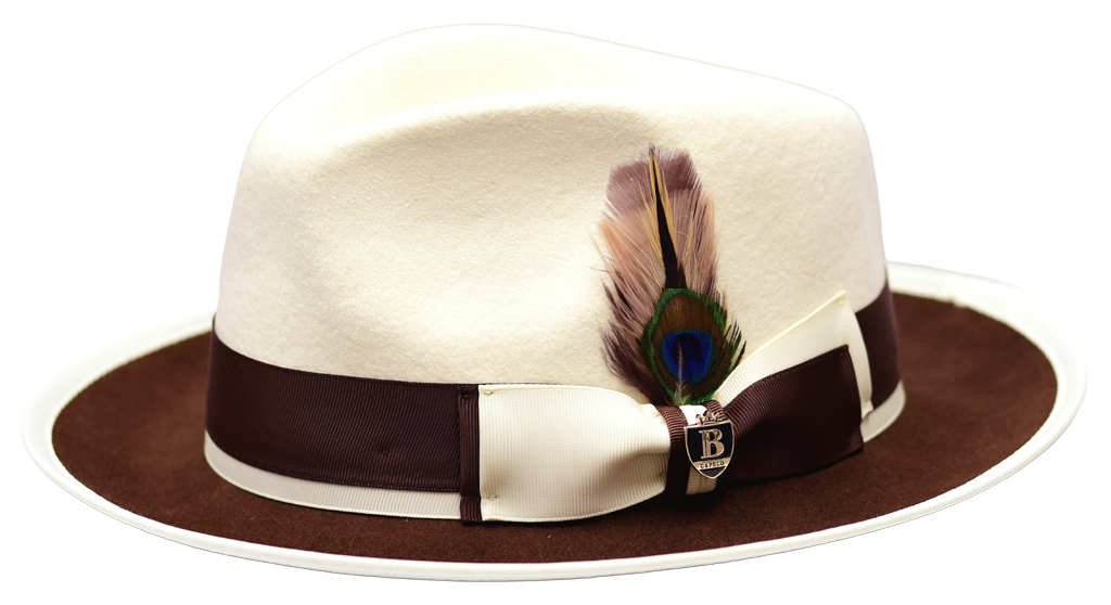 Preston Collection Hat Bruno Capelo Ivory/Mink Brown Medium