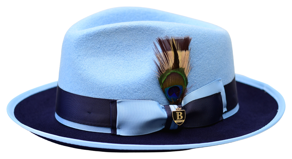 Preston Collection Hat Bruno Capelo Light Blue/Navy Blue Medium
