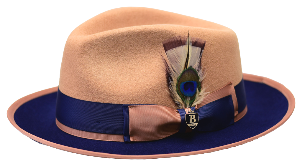 Preston Collection Hat Bruno Capelo Camel/Navy Blue Medium