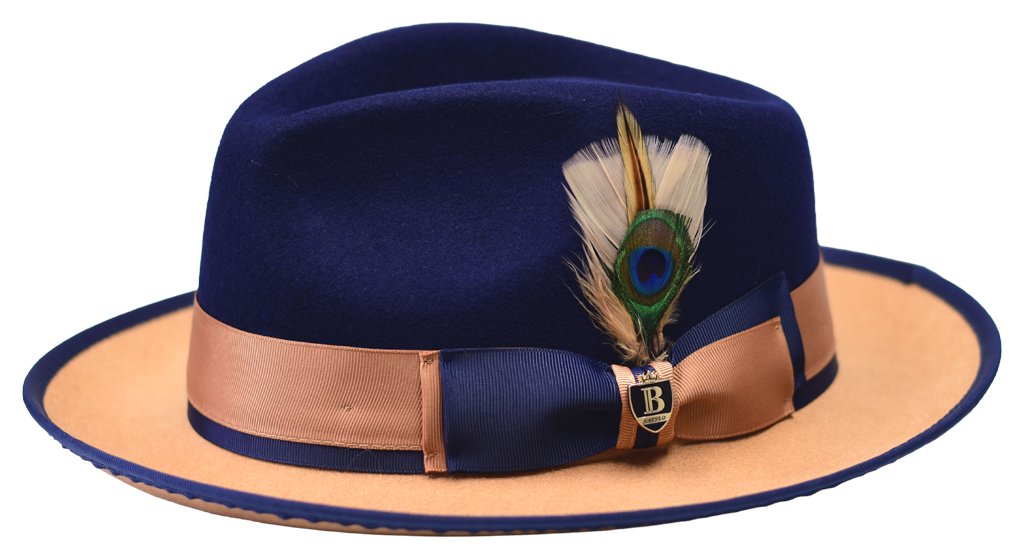 Preston Collection Hat Bruno Capelo Navy Blue/Camel Medium