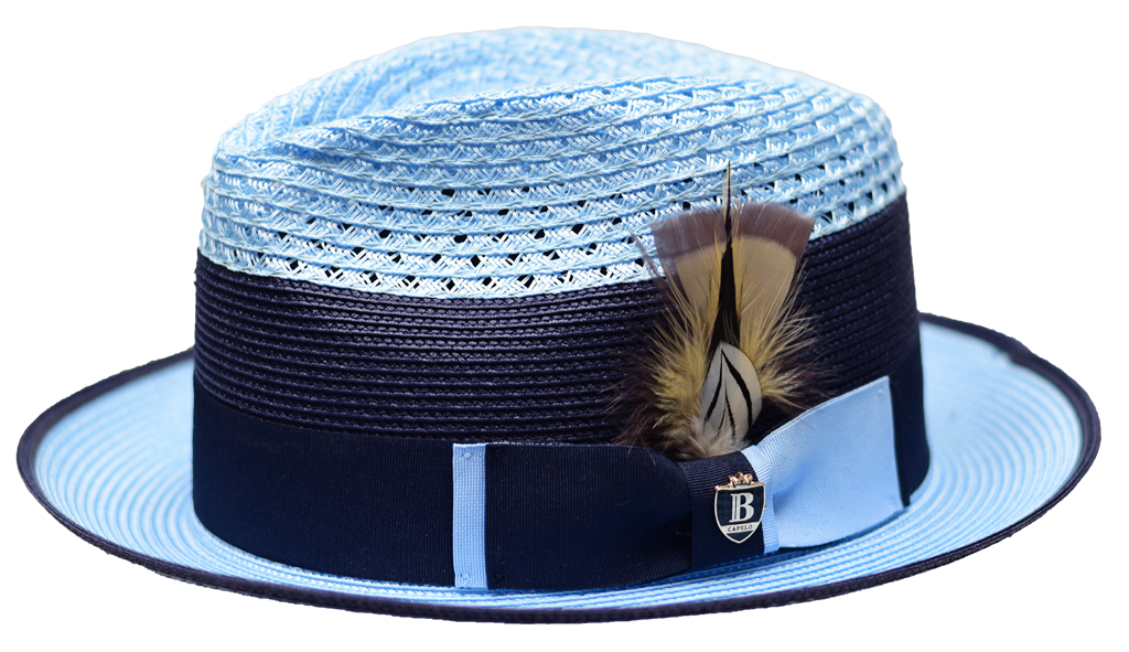 Park Avenue Collection Hat Bruno Capelo Light Blue/Navy Blue Medium