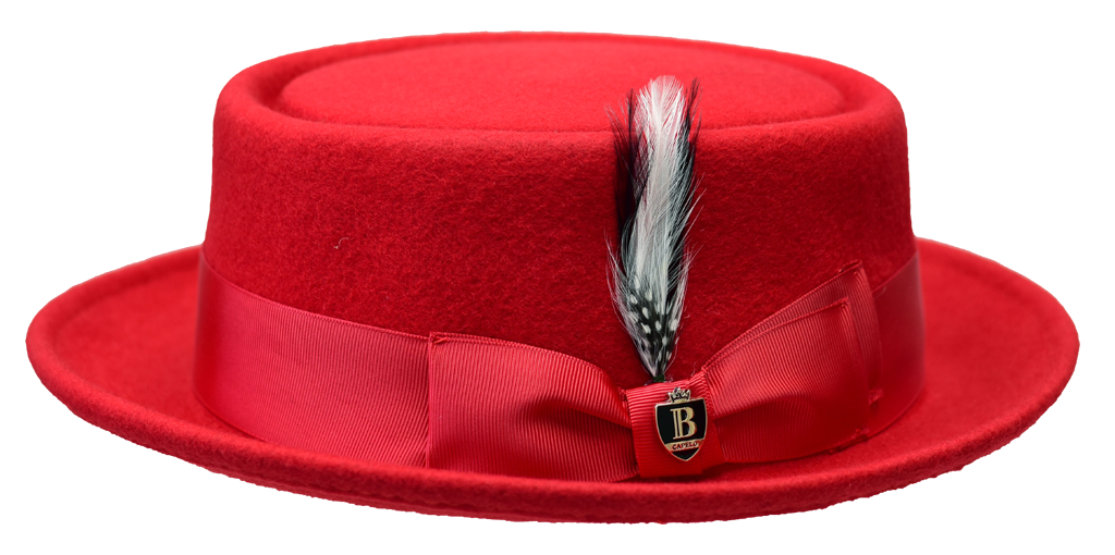 Pork Pie Collection Hat Bruno Capelo Red Small 
