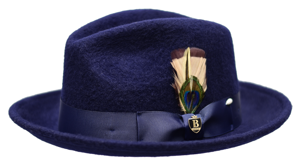 Beaver/Rabbit Collection Hat Bruno Capelo Navy Blue Medium