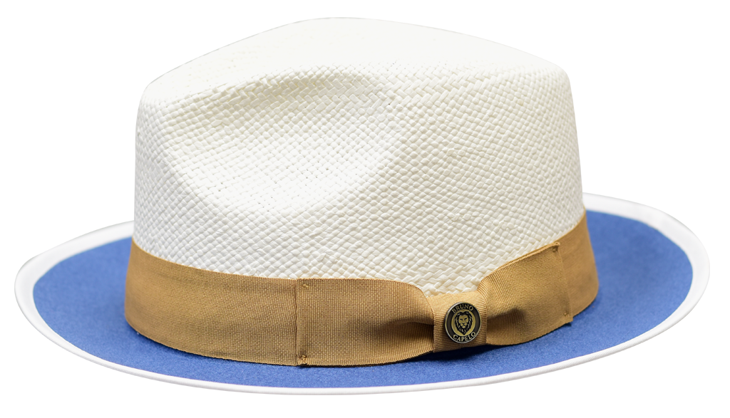 Sebastian Collection Hat Bruno Capelo White/Azure Blue Medium 