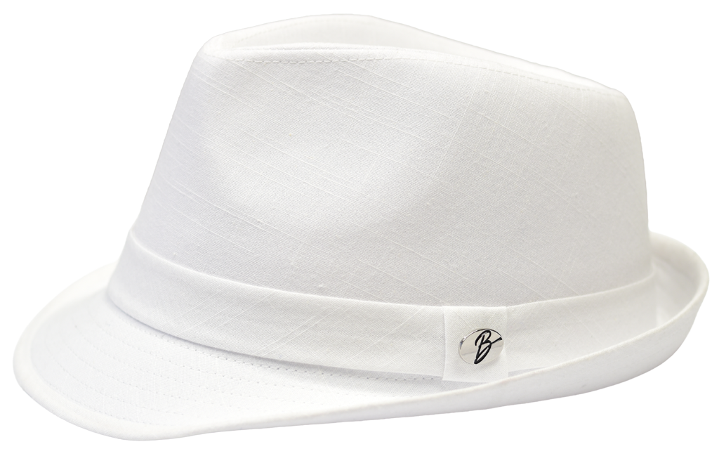 Tino Collection Hat Bruno Capelo White Linen Small/Medium 