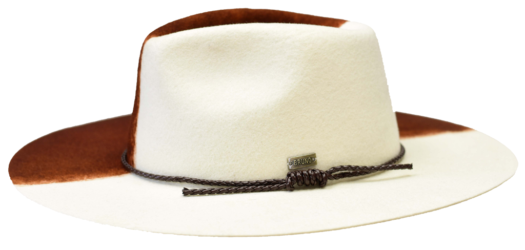 Yin Yang Collection Hat Bruno Capelo Ivory/Cognac Medium 