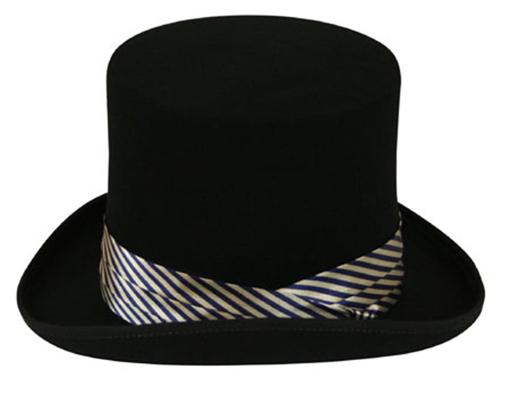 Satin Hatband  Bruno Capelo Thick Stripe Navy Blue/Gold  