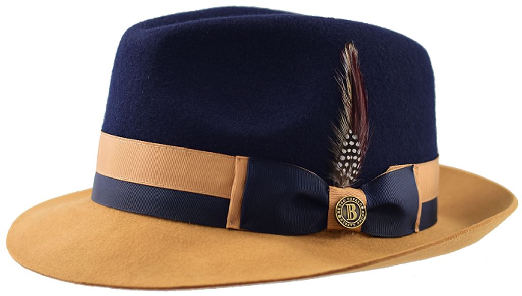 Caeser Collection Hat Bruno Capelo Navy Blue/Camel Small 