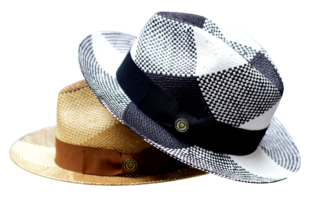 Hat - Bruno Capelo Black White Fedora Hat for Men Designer ZA400