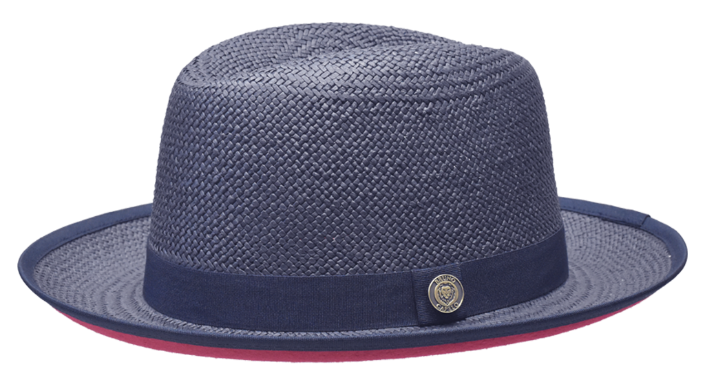Empire Collection Hat Bruno Capelo Navy Blue/Burgundy Large 