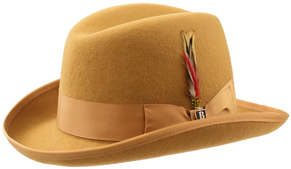 Godfather (Homburg) Collection Hat Bruno Capelo Acorn/Camel Small 