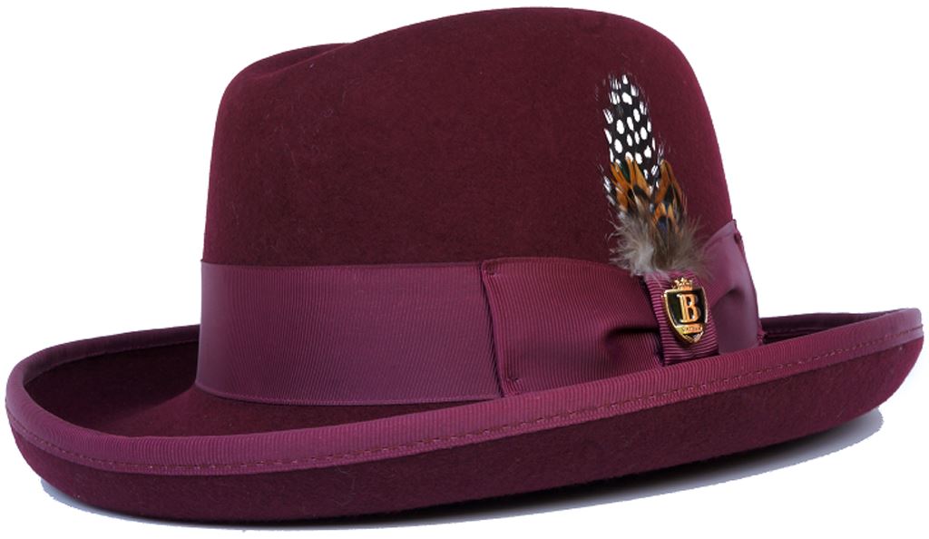 Godfather (Homburg) Collection Hat Bruno Capelo Burgundy Small 