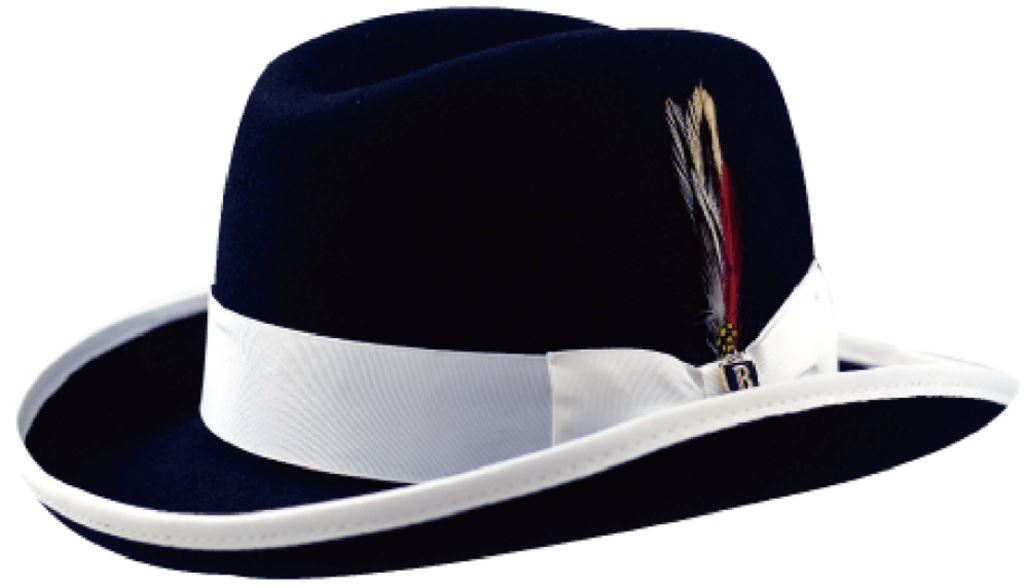 Godfather (Homburg) Collection Hat Bruno Capelo Black/White Small 