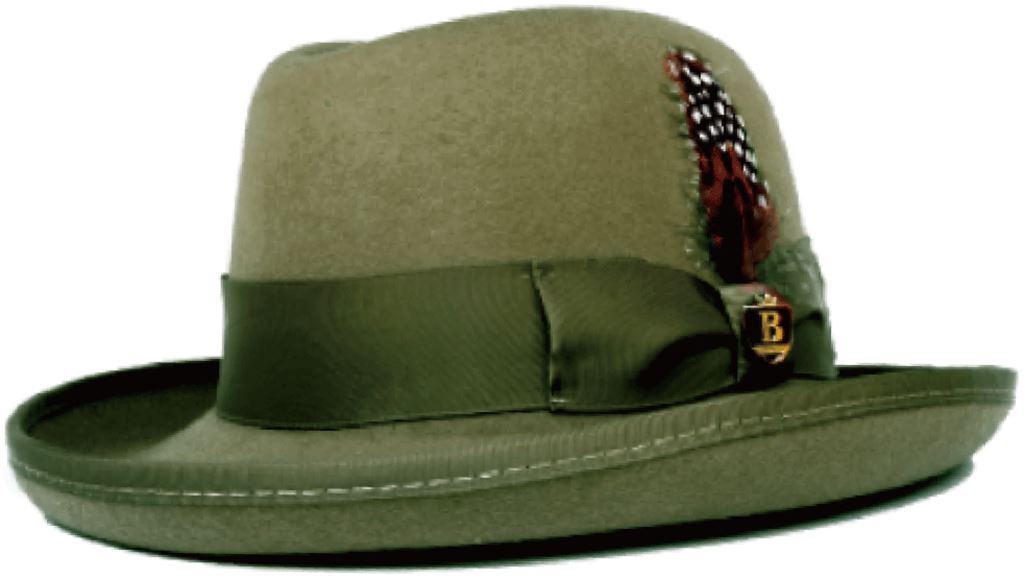 Godfather (Homburg) Collection Hat Bruno Capelo Olive Green Large 