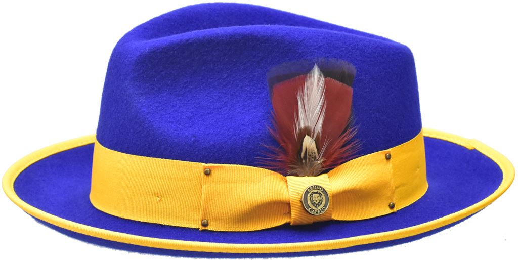 Lorenzo Collection Hat Bruno Capelo Royal Blue/Gold Small 
