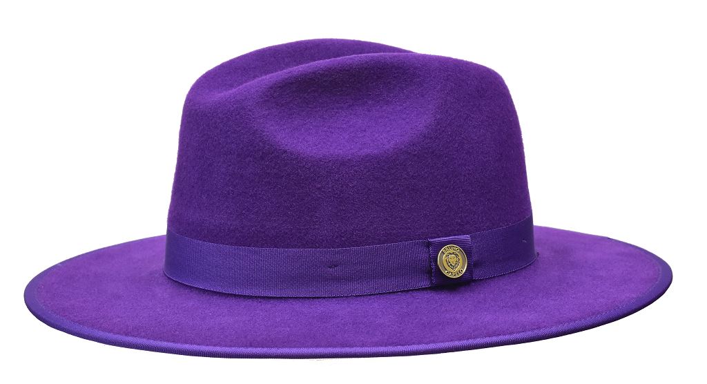 Monarch Collection Hat Bruno Capelo Purple/Gold Large 