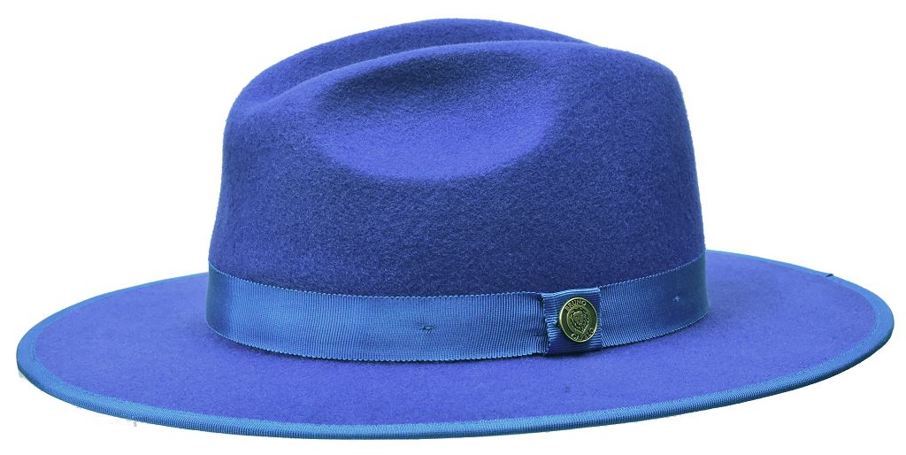 Monarch Collection Hat Bruno Capelo Royal Blue/Gold Large 