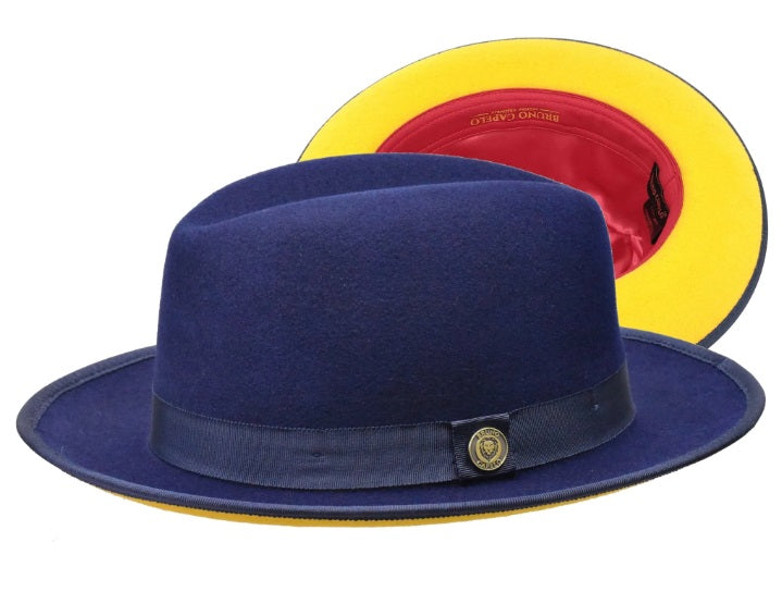 Princeton Collection Hat Bruno Capelo Navy Blue/Gold Small 